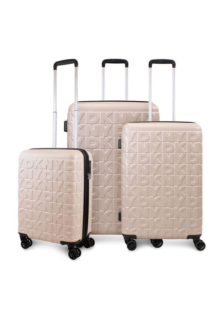 Set 3 Maletas Donna Karan Meghan Cabina Mediana Grande rosada Rosado L