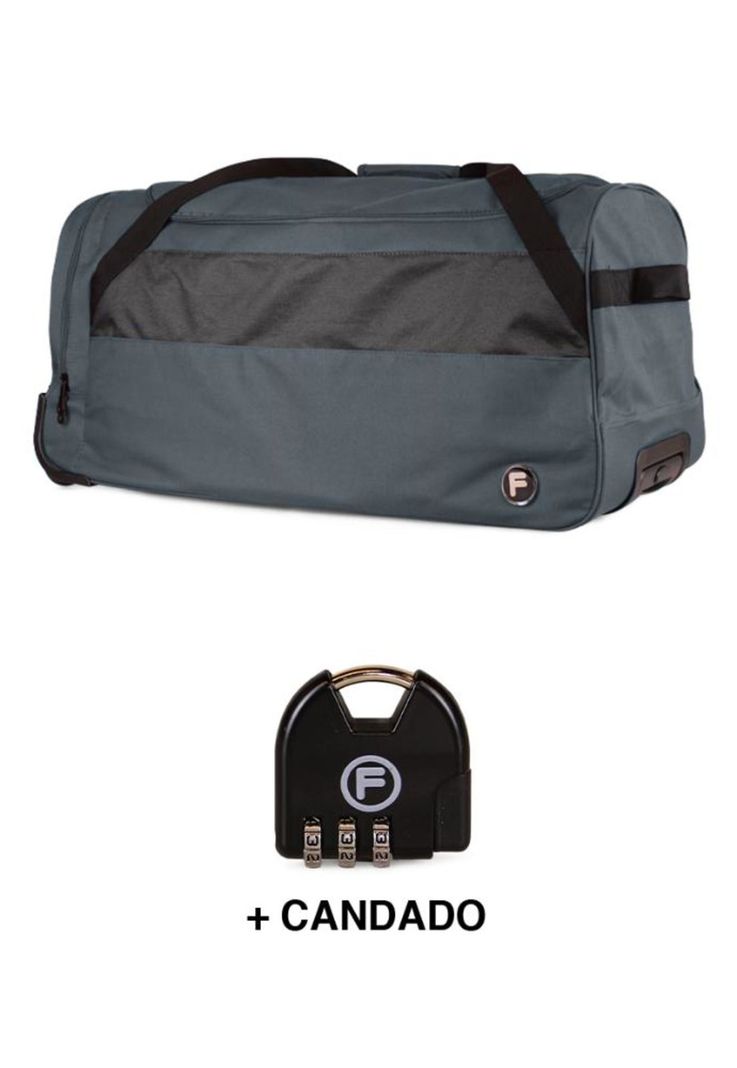 Bolso de viaje con ruedas Kross L 131 lts gris + Candado F-1