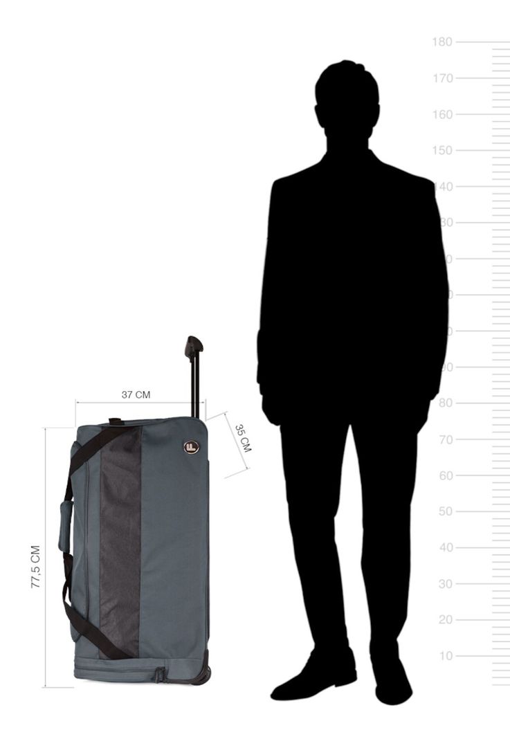 Bolso de viaje con ruedas Kross L 131 lts gris + Candado F-8