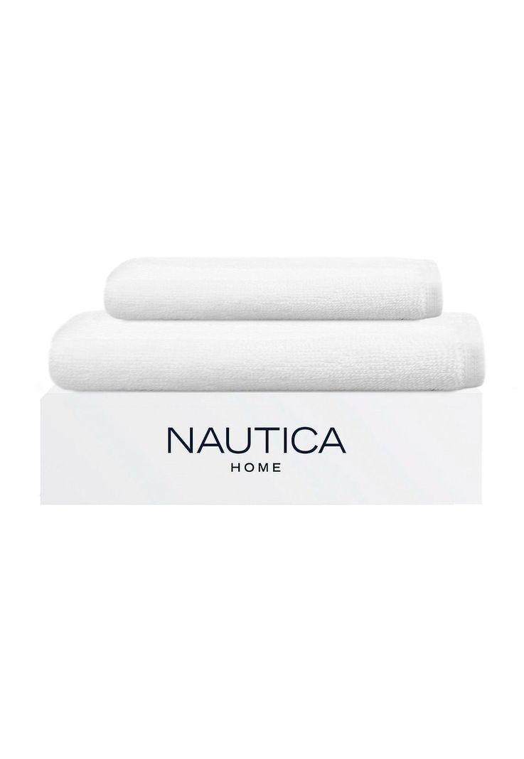 Set 2 Toallas Nautica HEAVEN Cara+mano 100% algodon alta calidad blanco