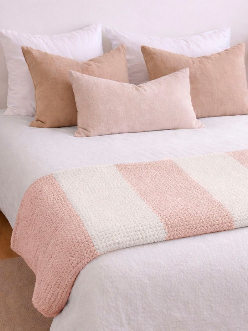 Manta de franela Nautica 127x152 Waffle cama sofa suavidad superior rosa Rosado