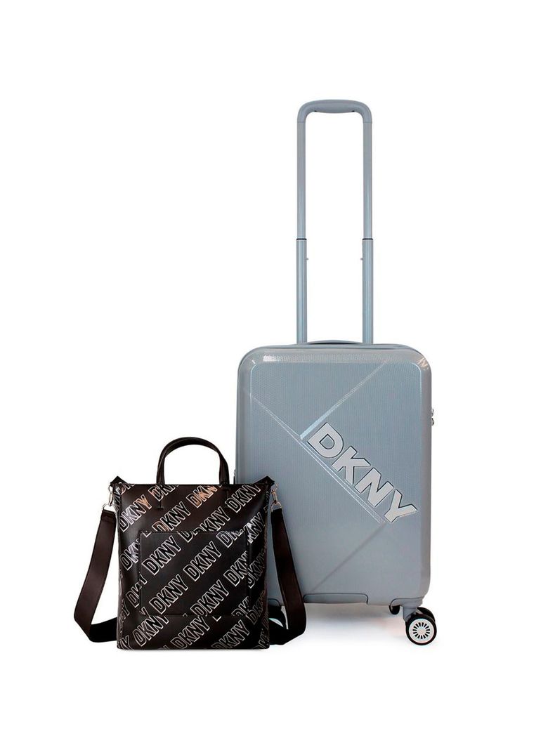 Pack Maleta cabina Donna Karan Woman 10kg gris + Bolso Tote Tilly DKNY S