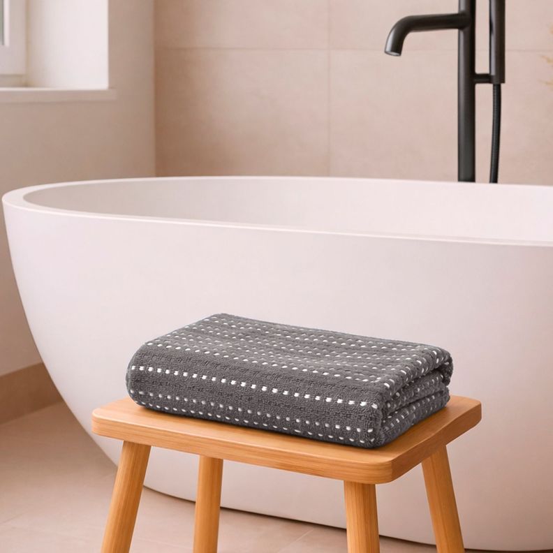 Toalla de Bano Stripe Nautica Home 100% algodon76x137cm gris 137 CM