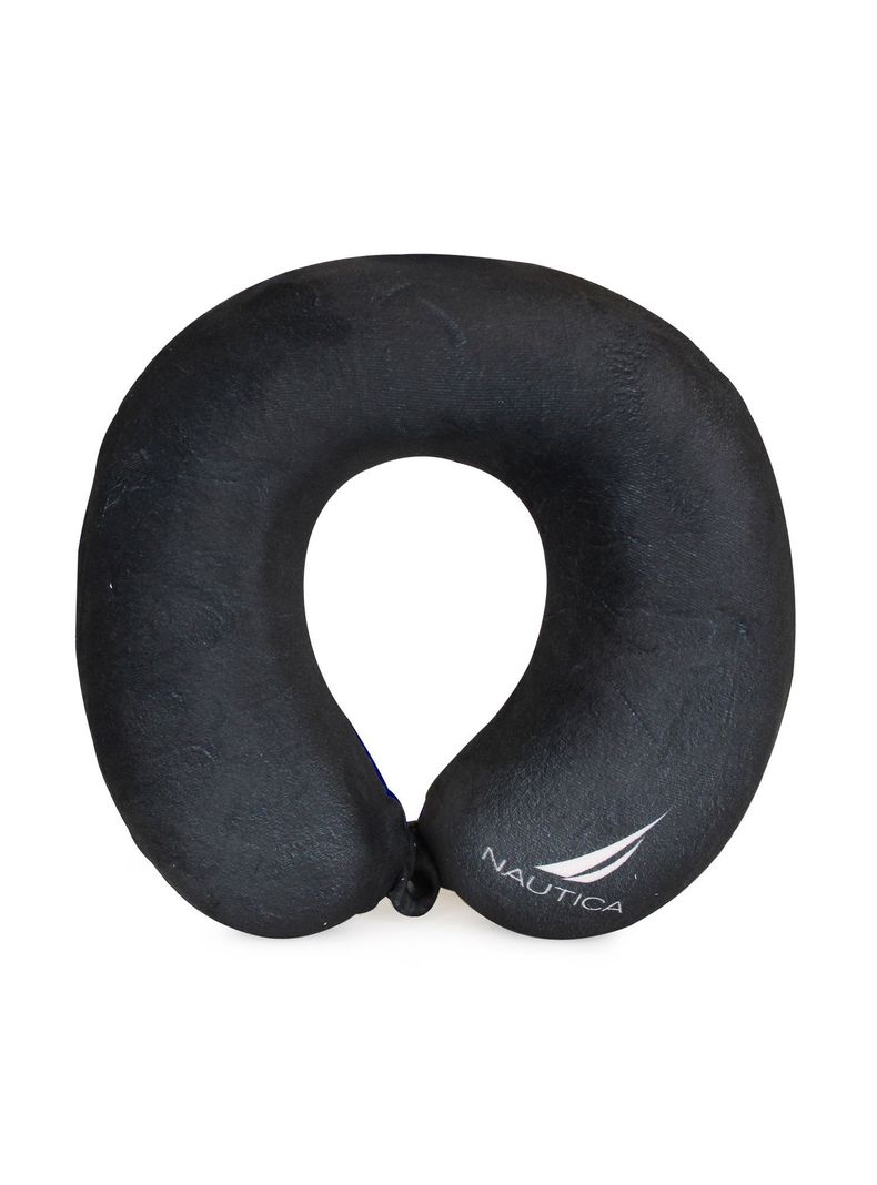 Almohada de viaje Memory Foam Negro-Azul Nautica-1