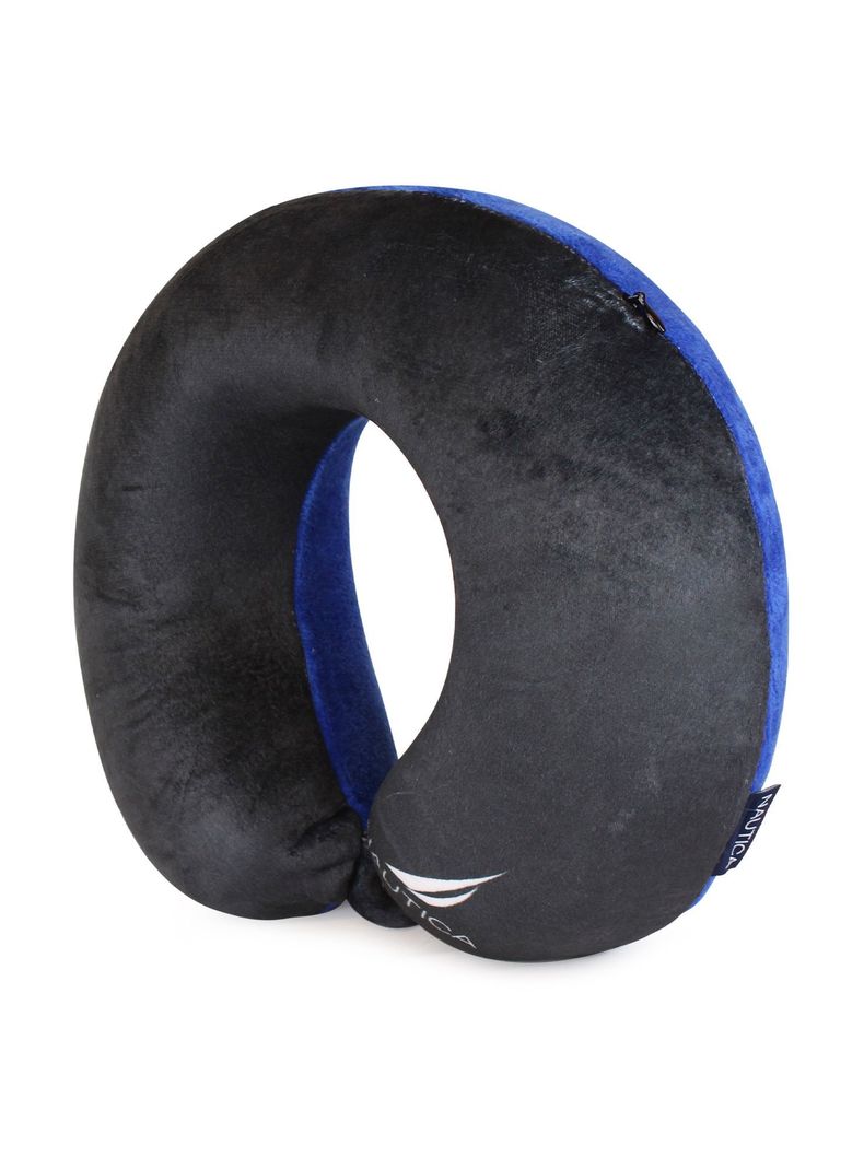 Almohada de viaje Memory Foam Negro-Azul Nautica-0