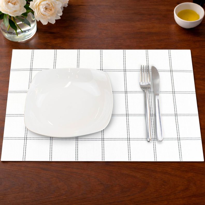 Pack 6 Individuales de mesa Nautica Home 45x30cm blanco a cuadros S