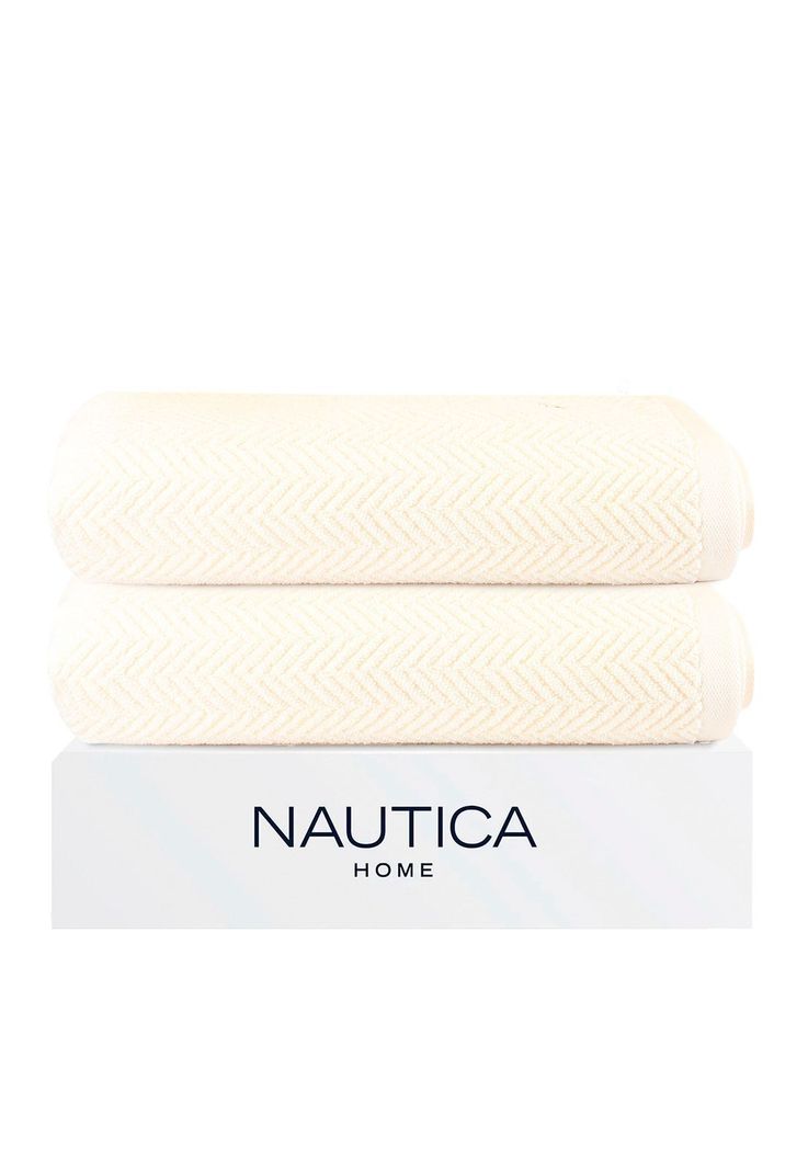 Pack 2 Toallas de Bano VIS Nautica Home 100% algodon suave 76x137cm beige