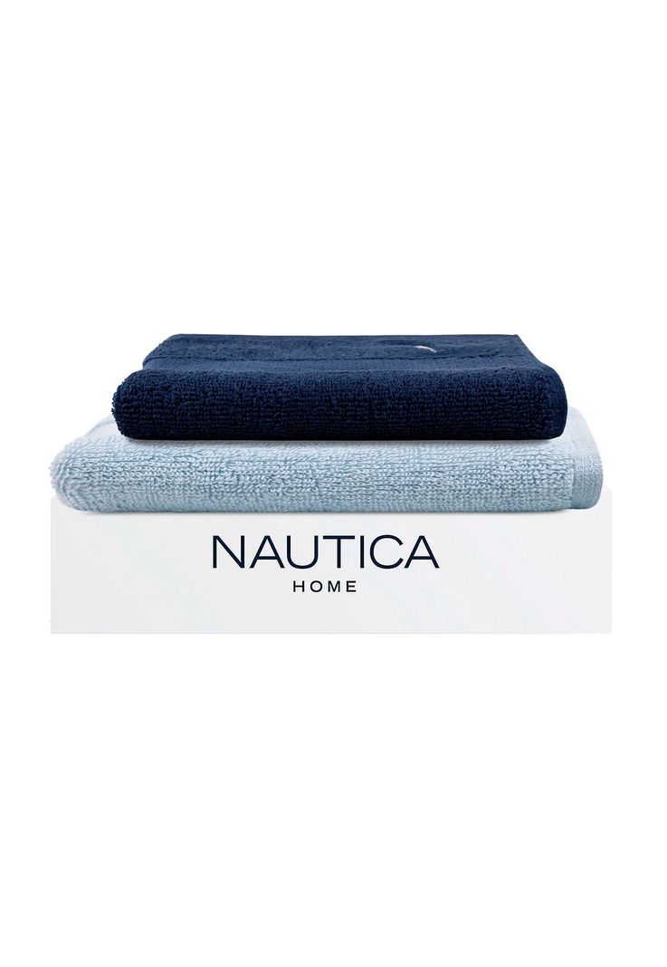 Set 2 Toallas Nautica HEAVEN Cara+mano 100% algodon alta calidad azul celeste