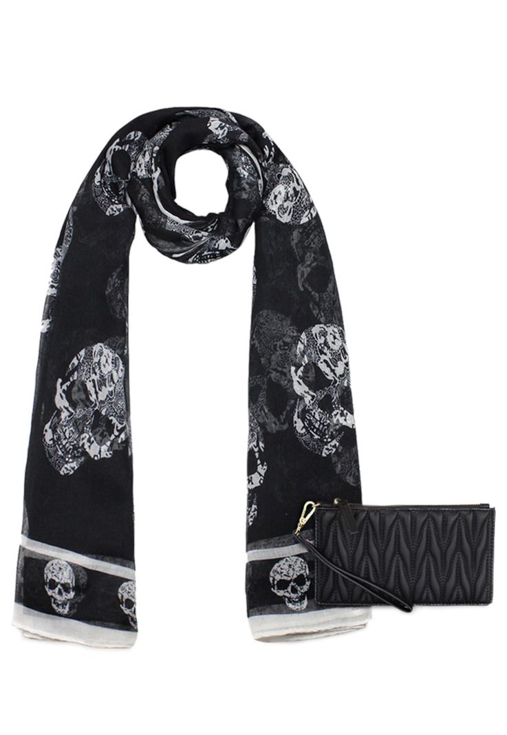 Pack Billetera Abella negra + Pañuelo Oni negro Kenneth Cole-0