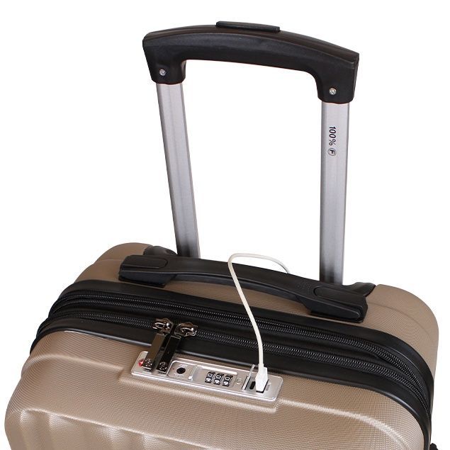 Maleta cabina S (10 Kg) Flip Café con USB -3