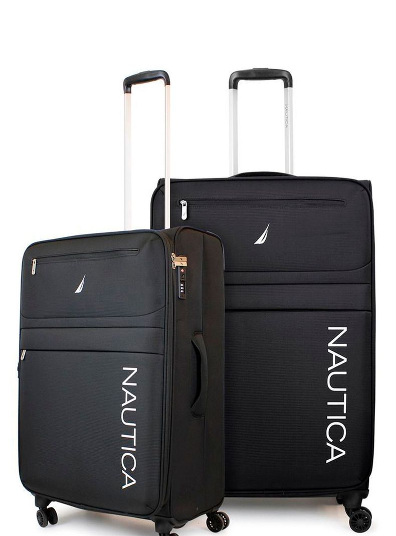 Pack 2 maletas blandas de tela M+L Nautica Munich 20k y 23k negra Negro