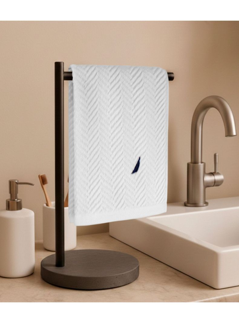 Toalla de cara VIS Nautica 100% algodon 30x50cm pieles sensibles blanco S