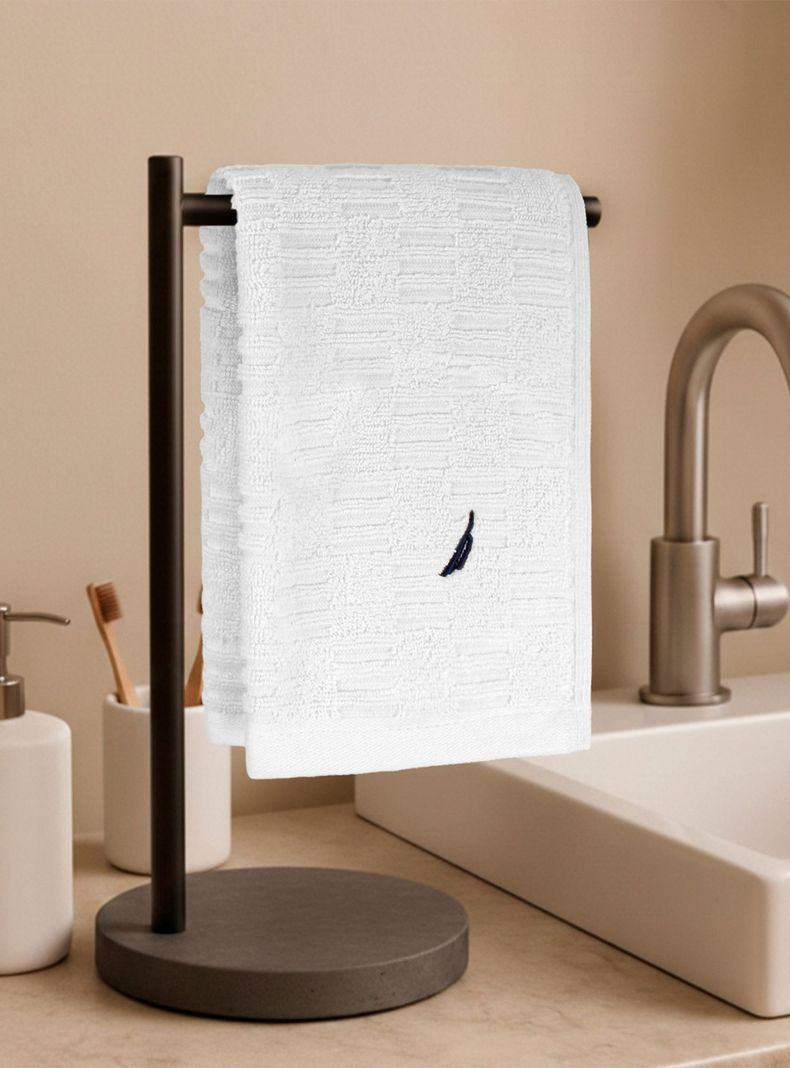 Toalla de cara SAVOY Nautica 100% algodon 30x50cm hipoalergenica blanca Blanco S