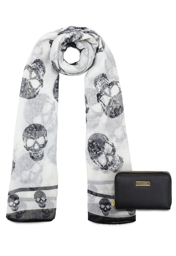 Pack Billetera Trifold negra + Pañuelo Oni blanco Kenneth Cole-0