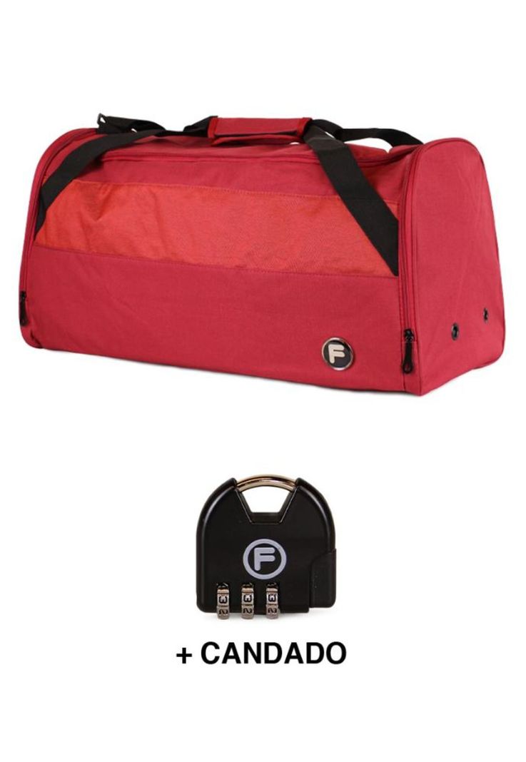Bolso Eder M 75 lts rojo + Candado F-1