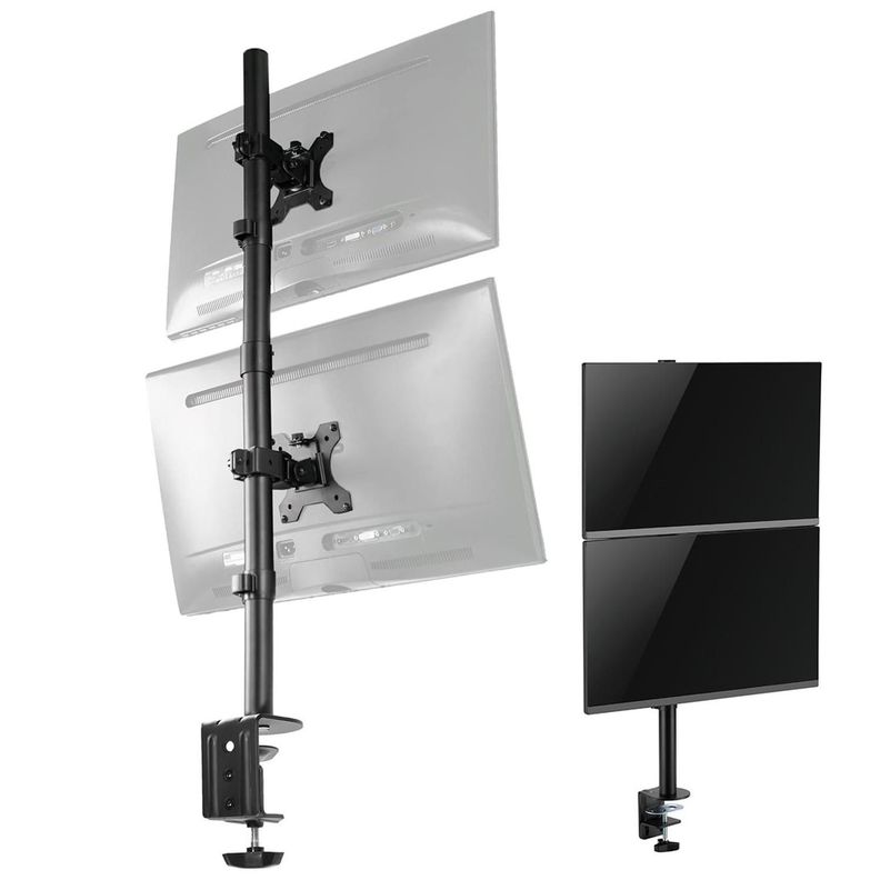 Brazo Soporte Doble 2 Monitores Vertical Linkon Escritorio-0