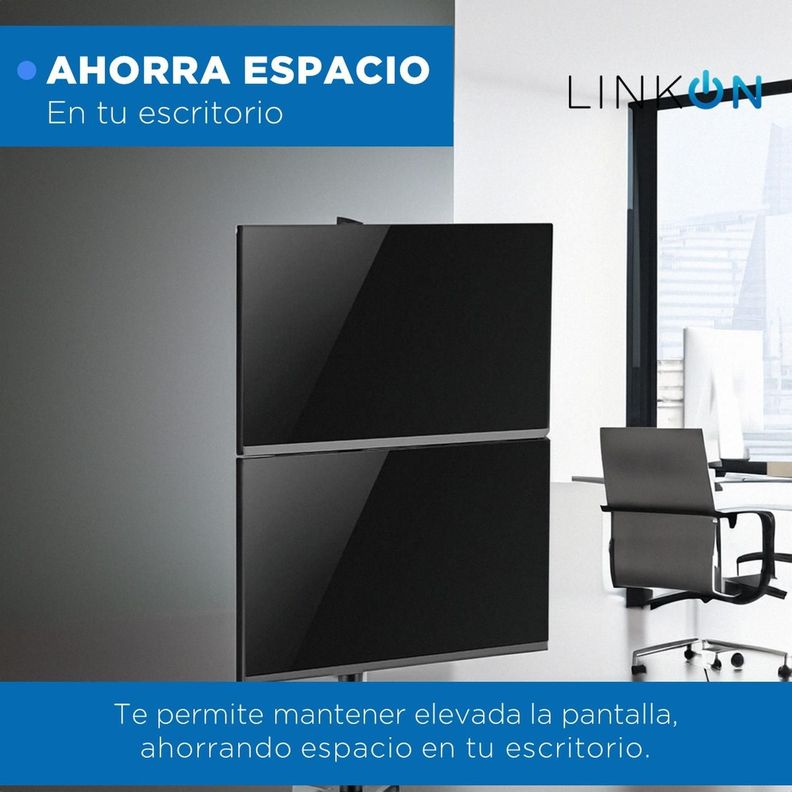 Brazo Soporte Doble 2 Monitores Vertical Linkon Escritorio-3