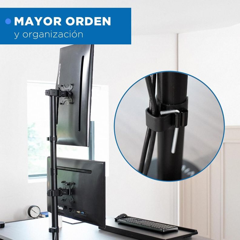 Brazo Soporte Doble 2 Monitores Vertical Linkon Escritorio-6