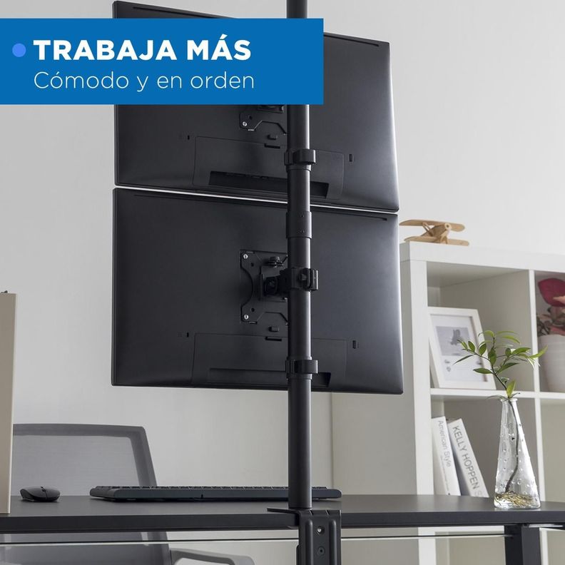 Brazo Soporte Doble 2 Monitores Vertical Linkon Escritorio-8