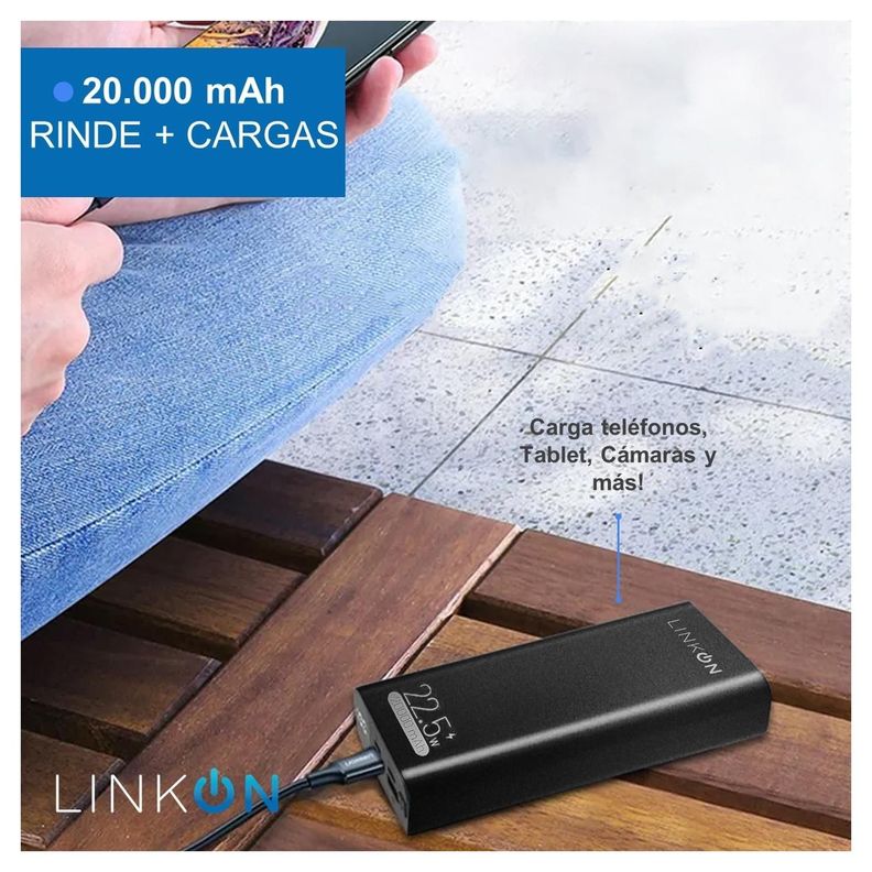 Bateria Externa Cargador Rapido Power Bank Linkon 20.000 Mah-1