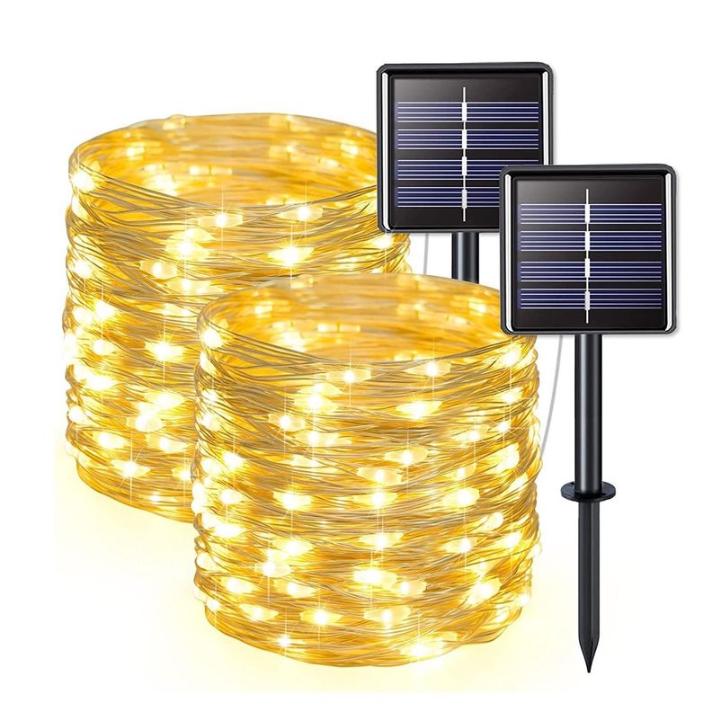Guirnalda Solar Alambre Hada Maxwell Led Navidad Set 2 x20m-0
