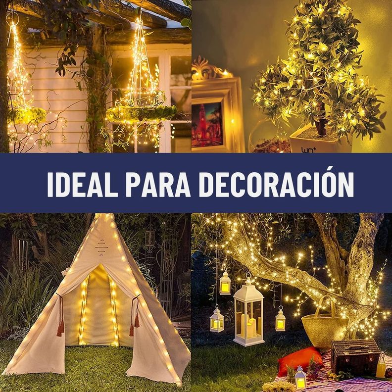Guirnalda Solar Alambre Hada Maxwell Led Navidad Set 2 x20m-4