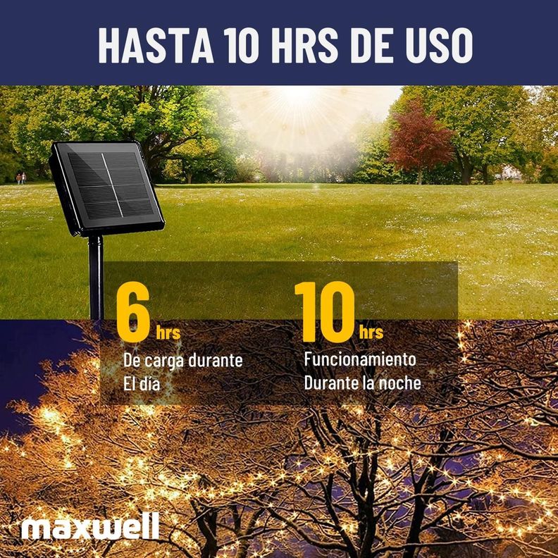 Guirnalda Solar Alambre Hada Maxwell Led Navidad Set 2 x20m-6
