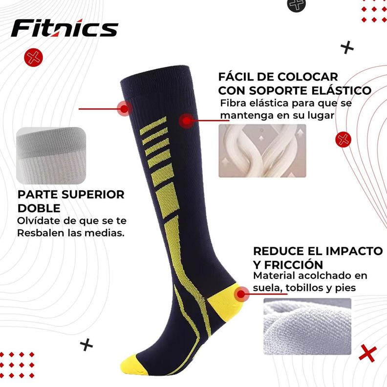 Medias Calcetines de Compresion Deportivas 3 Pares Fitnics-2