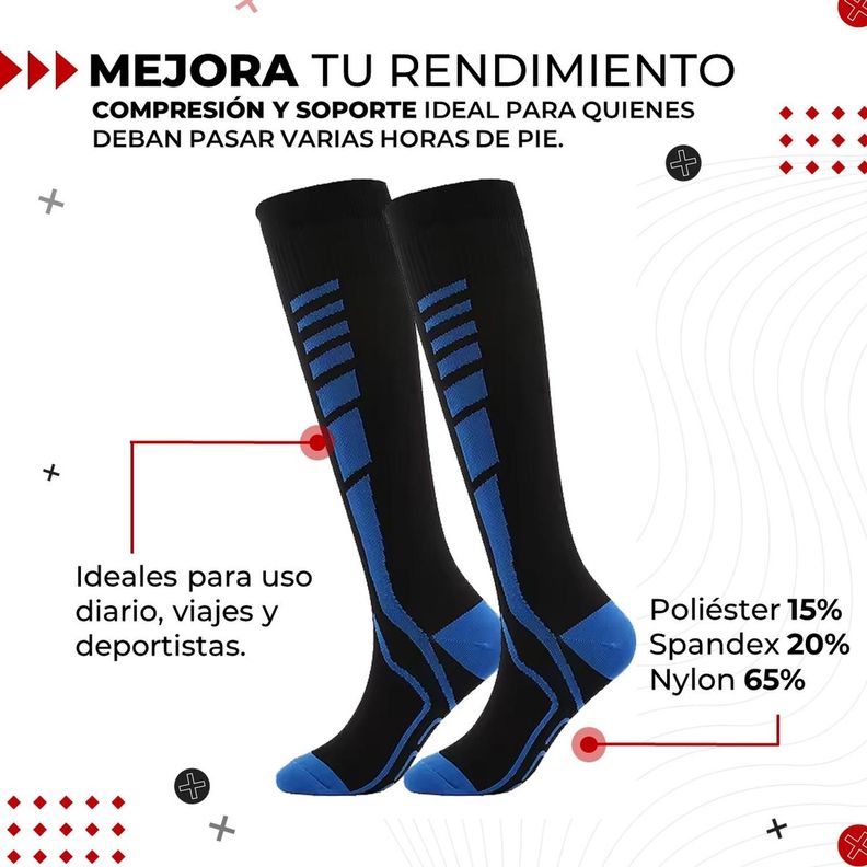 Medias Calcetines de Compresion Deportivas 3 Pares Fitnics-3
