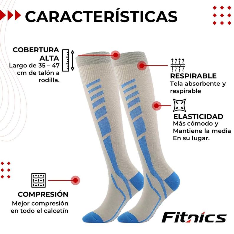 Medias Calcetines de Compresion Deportivas 3 Pares Fitnics-4