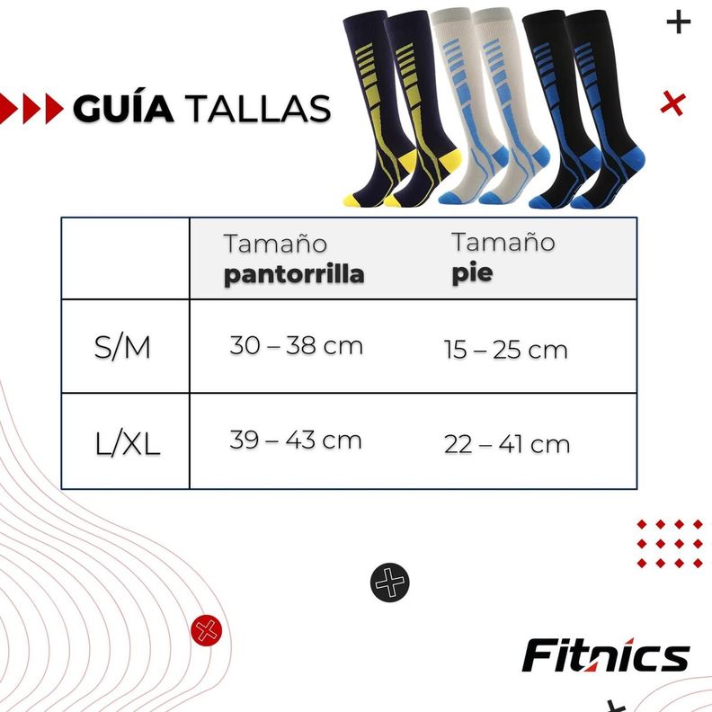 Medias Calcetines de Compresion Deportivas 3 Pares Fitnics-6