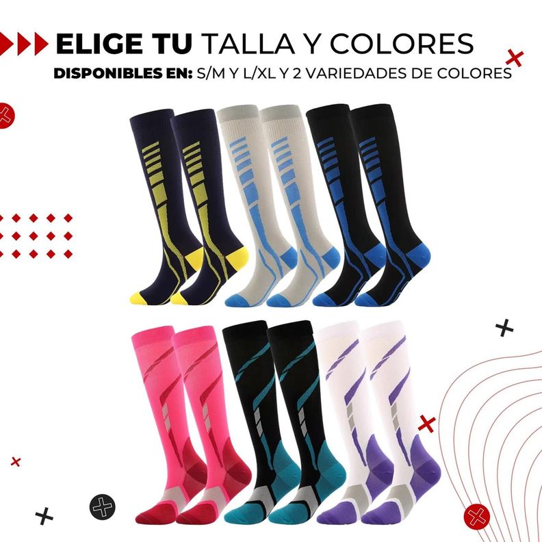 Medias Calcetines de Compresion Deportivas 3 Pares Fitnics-8