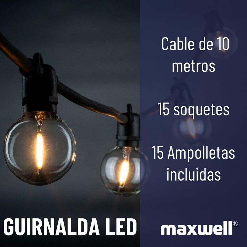 Guirnalda Luces Maxwell 10 Metros Unible + 15 Ampolletas-1