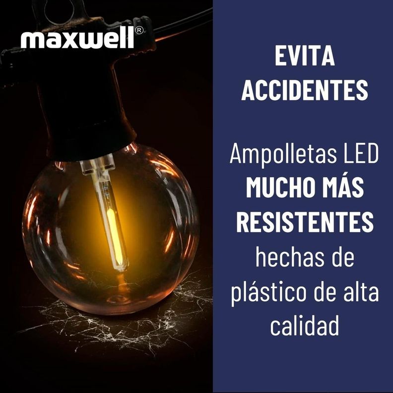 Guirnalda Luces Maxwell 10 Metros Unible + 15 Ampolletas-2