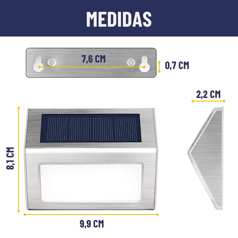 Foco Reflector Solar Maxwell Led Exterior Pared Set de 4-8