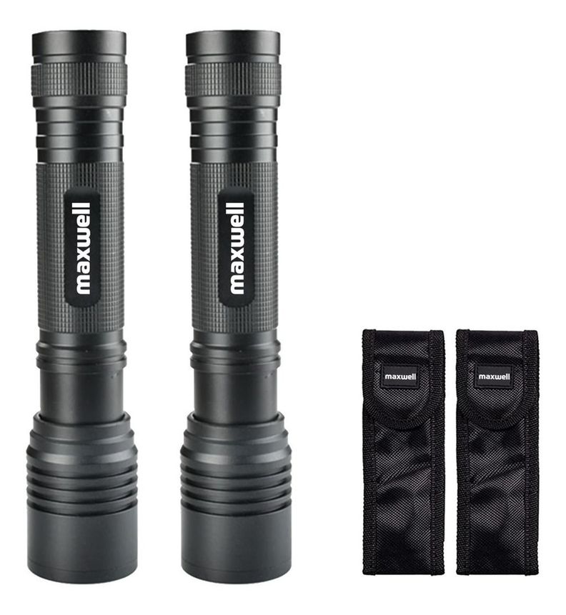 Linterna Led Tactica Set de 2 Maxwell Bateria Impermeable-0