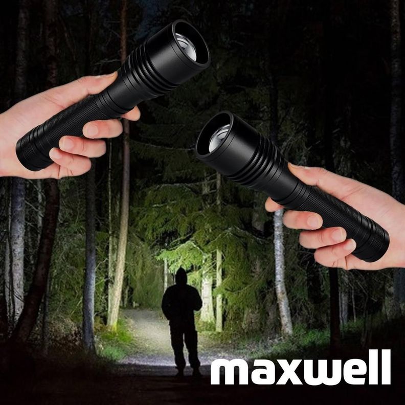 Linterna Led Tactica Set de 2 Maxwell Bateria Impermeable-3