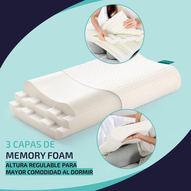 Almohada Viscoelastica Noobe Memory Foam Altura Ajustable-1