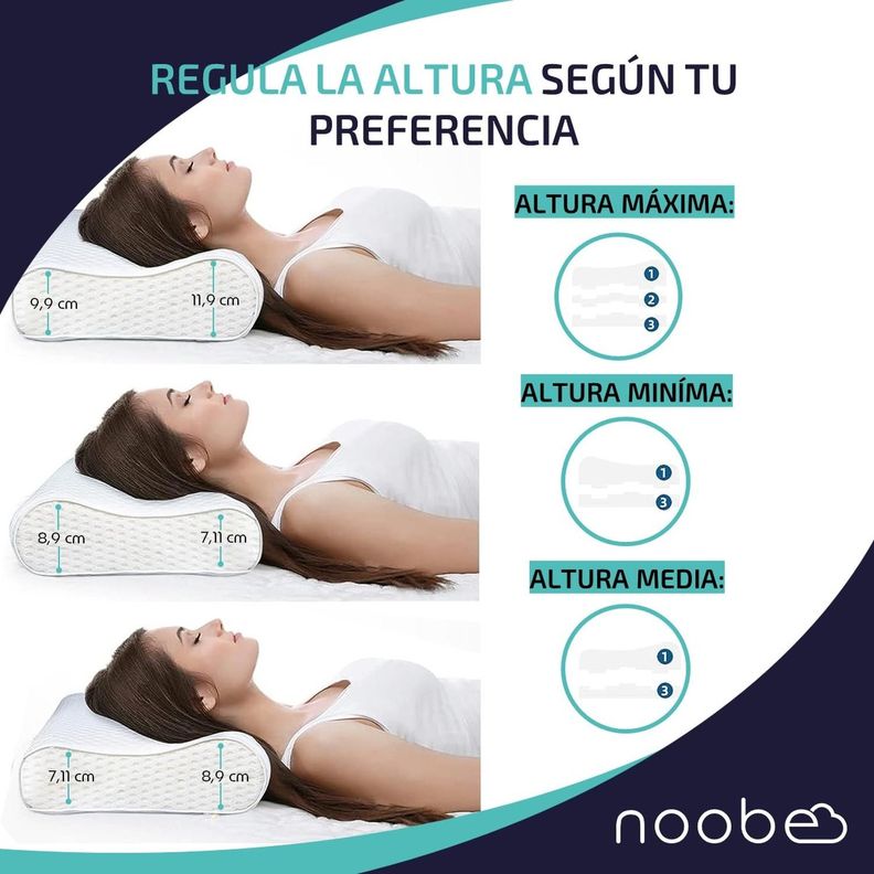 Almohada Viscoelastica Noobe Memory Foam Altura Ajustable-2