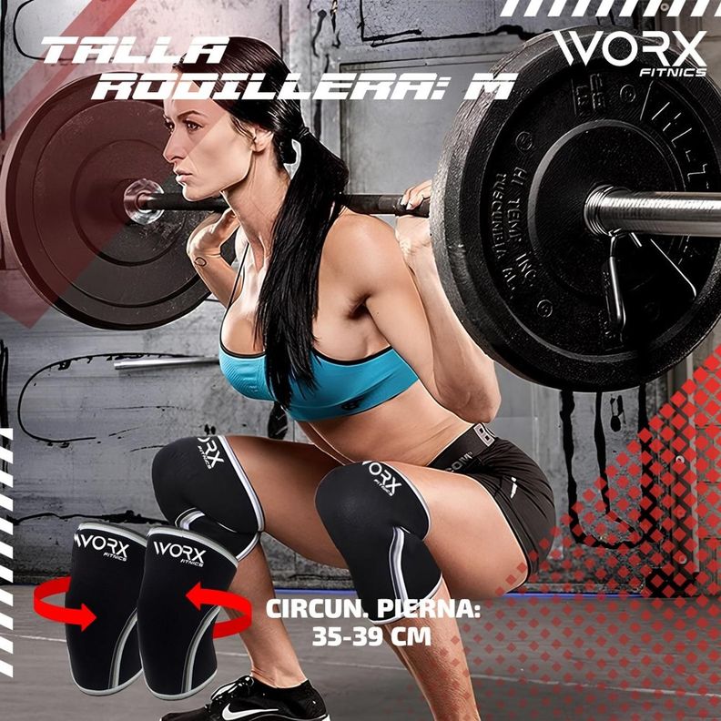 Rodillera Deportiva Worx Gym Compresion Ortopedica Neopreno negro-1