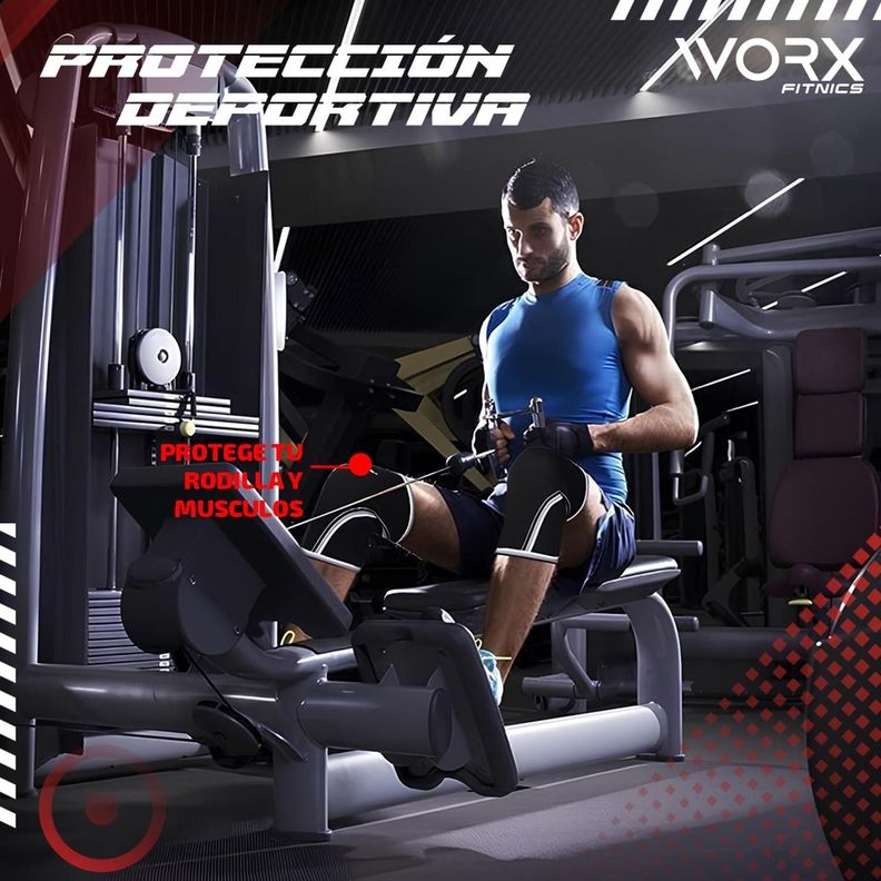 Rodillera Deportiva Worx Gym Compresion Ortopedica Neopreno negro-2