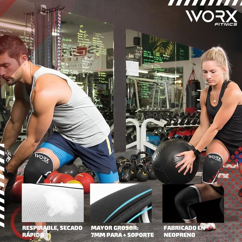 Rodillera Deportiva Worx Gym Compresion Ortopedica Neopreno negro-3