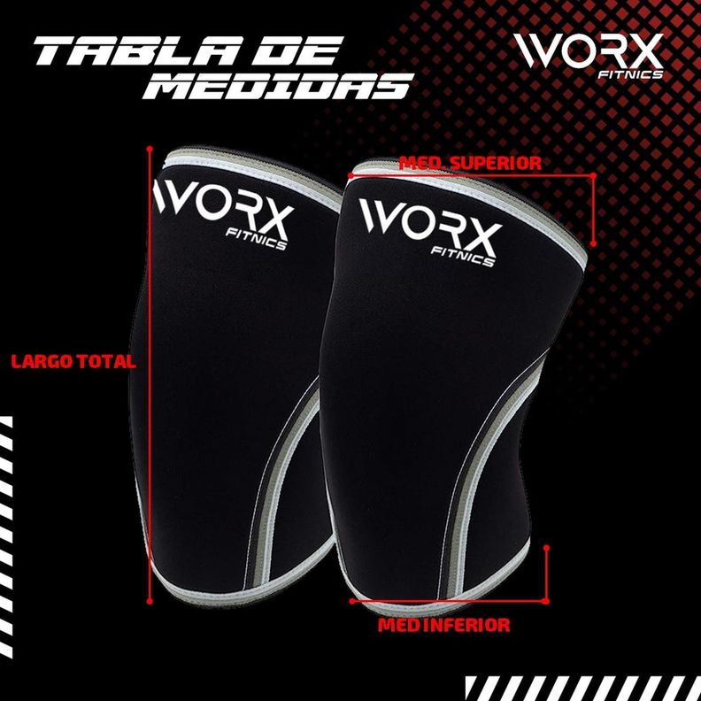 Rodillera Deportiva Worx Gym Compresion Ortopedica Neopreno negro-6