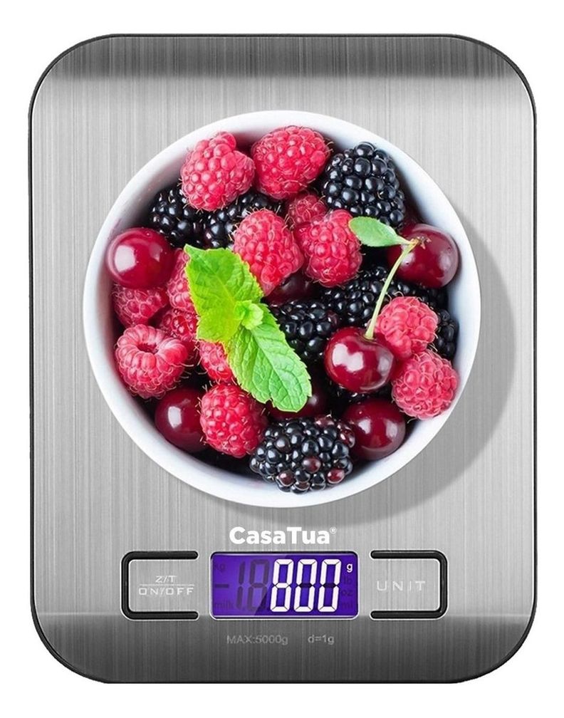 Balanza Pesa Digital Cocina Gramera Acero Inoxidable 5 Kilos-0