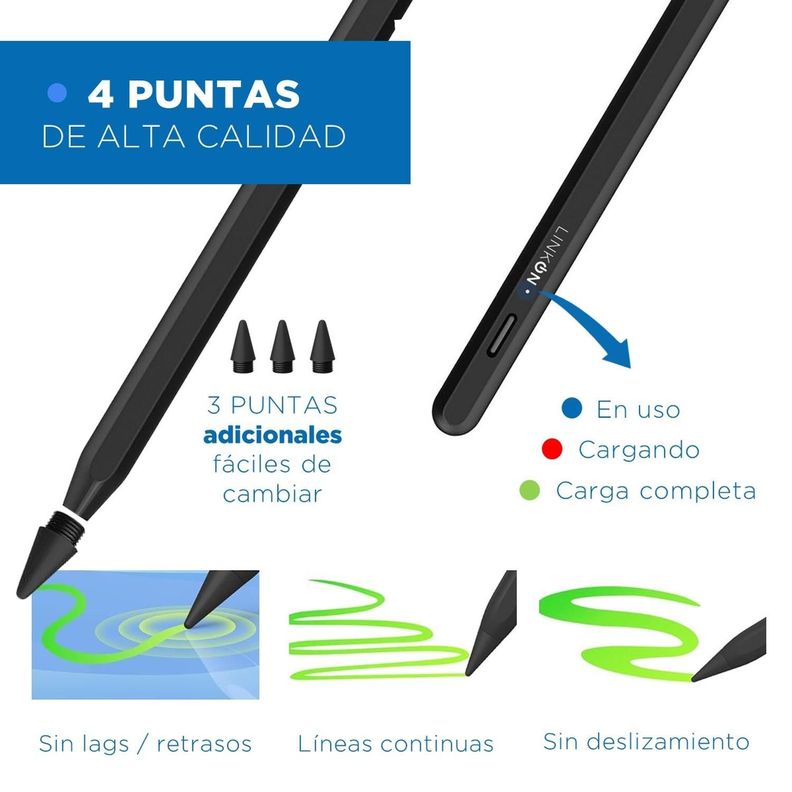 Lapiz Pencil Stylus Tactil Optico Linkon Para iPad Apple-3