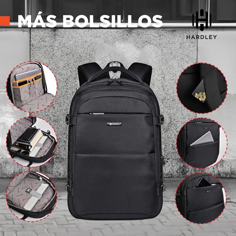 Mochila Notebook Hardley Impermeable Antirrobo Balistica-1