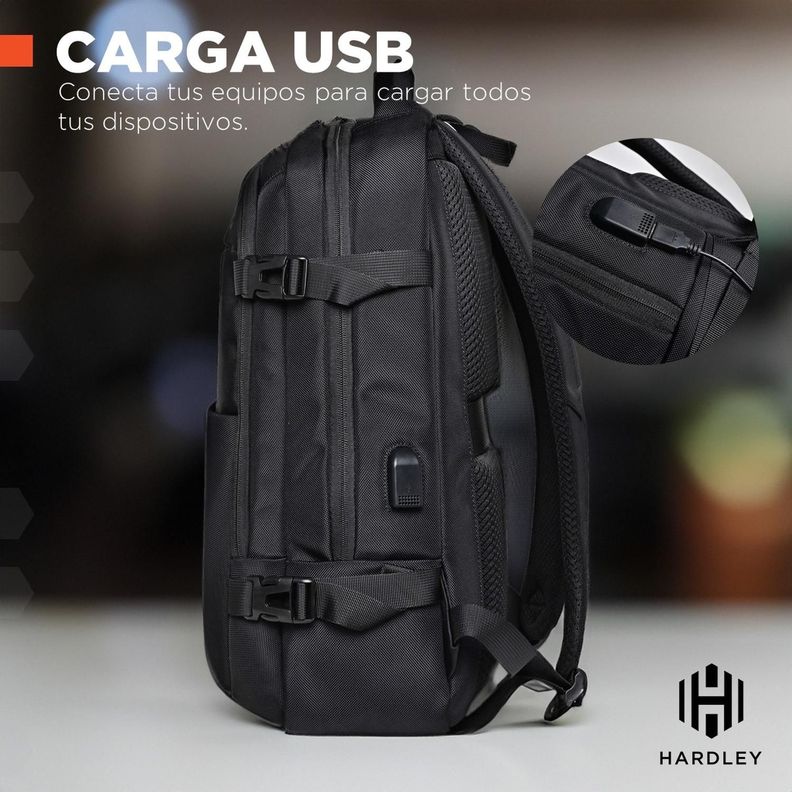 Mochila Notebook Hardley Impermeable Antirrobo Balistica-4