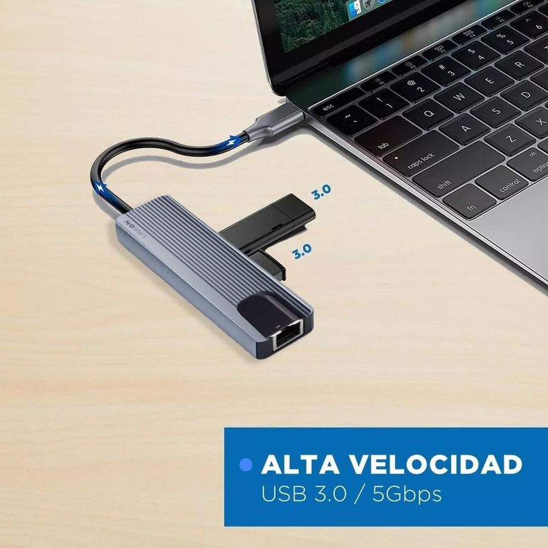 Hub Adaptador Usb Tipo C 5 En 1 Linkon Rj45 Para Mac Windows-4