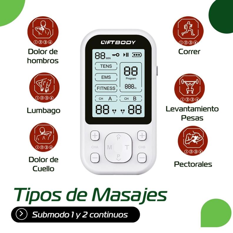 Tens Electroestimulador Liftbody Electroterapia Muscular Usb-7