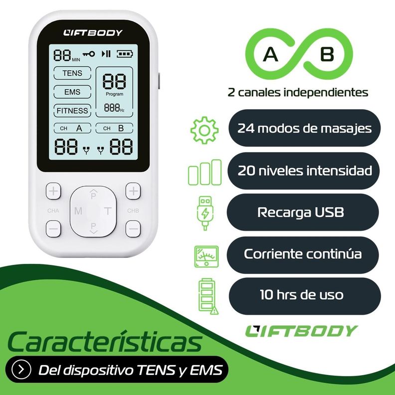 Tens Electroestimulador Liftbody Electroterapia Muscular Usb-2
